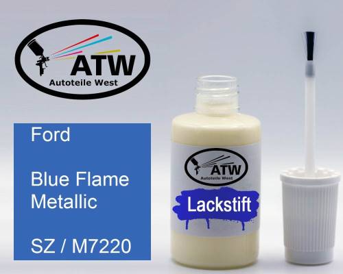 Ford, Blue Flame Metallic, SZ / M7220: 20ml Lackstift, von ATW Autoteile West.